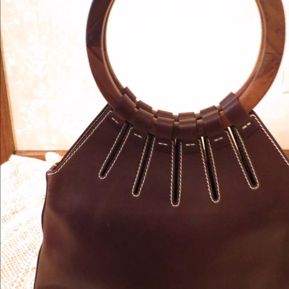 SERGIO ROSSI Bag ROUND WOODEN handles - Picture 7 of 8